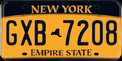 NY license plate GXB7208