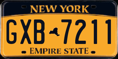 NY license plate GXB7211