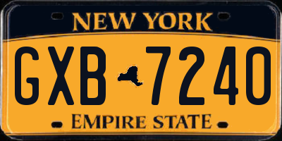 NY license plate GXB7240