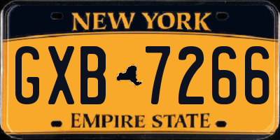 NY license plate GXB7266