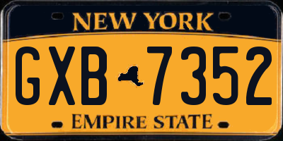 NY license plate GXB7352