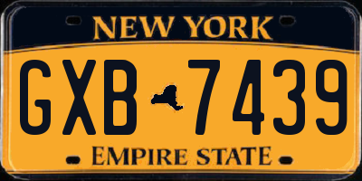 NY license plate GXB7439