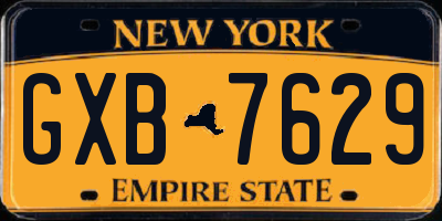 NY license plate GXB7629