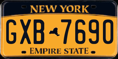 NY license plate GXB7690