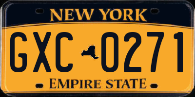 NY license plate GXC0271