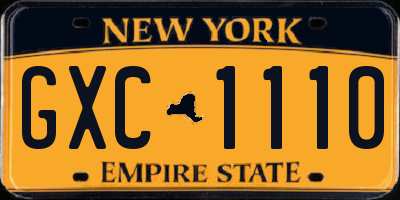 NY license plate GXC1110