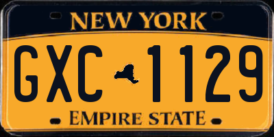 NY license plate GXC1129