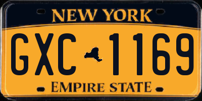NY license plate GXC1169
