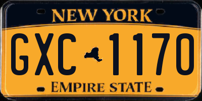 NY license plate GXC1170