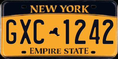 NY license plate GXC1242
