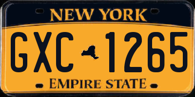 NY license plate GXC1265