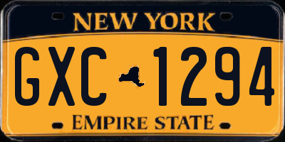 NY license plate GXC1294
