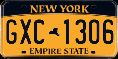 NY license plate GXC1306