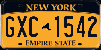 NY license plate GXC1542