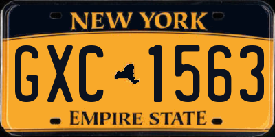 NY license plate GXC1563