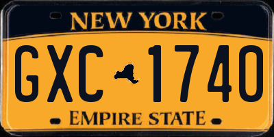 NY license plate GXC1740