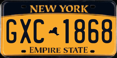 NY license plate GXC1868