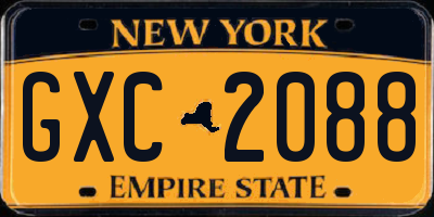 NY license plate GXC2088
