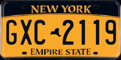 NY license plate GXC2119