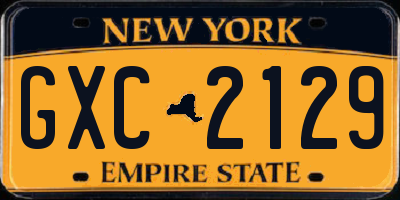 NY license plate GXC2129