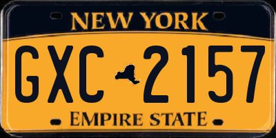 NY license plate GXC2157