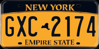 NY license plate GXC2174