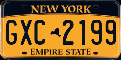 NY license plate GXC2199