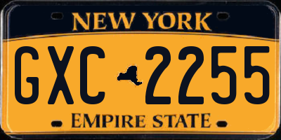 NY license plate GXC2255