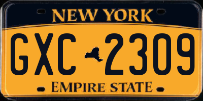 NY license plate GXC2309