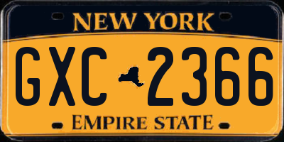 NY license plate GXC2366