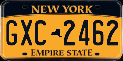 NY license plate GXC2462