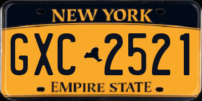 NY license plate GXC2521