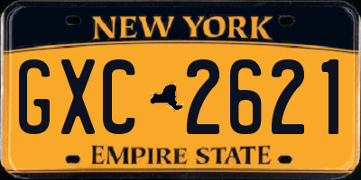 NY license plate GXC2621