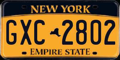 NY license plate GXC2802