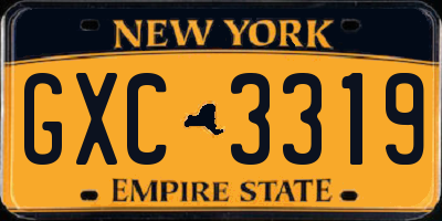 NY license plate GXC3319