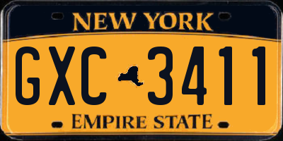 NY license plate GXC3411