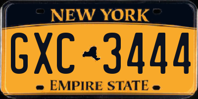 NY license plate GXC3444