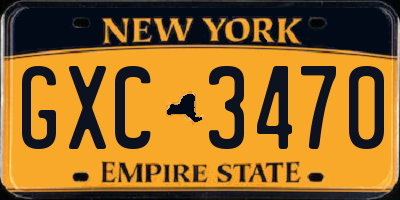 NY license plate GXC3470