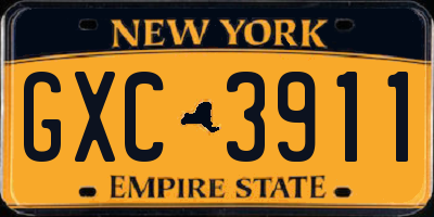 NY license plate GXC3911