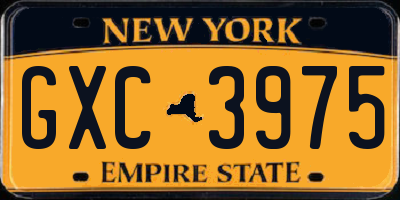 NY license plate GXC3975