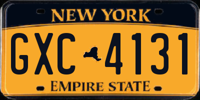 NY license plate GXC4131