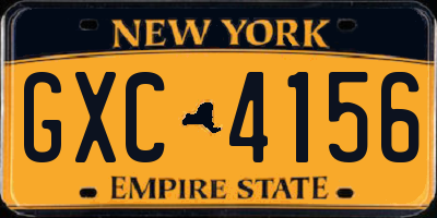 NY license plate GXC4156