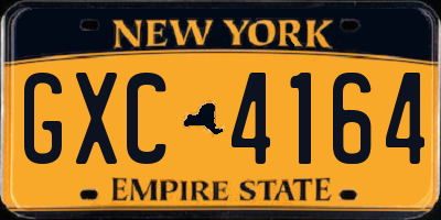 NY license plate GXC4164