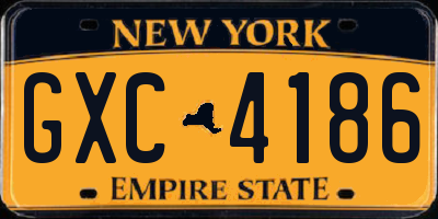 NY license plate GXC4186