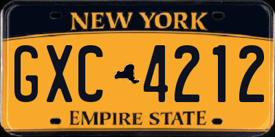 NY license plate GXC4212