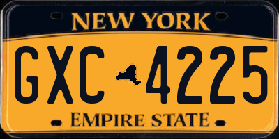 NY license plate GXC4225