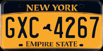 NY license plate GXC4267