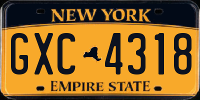 NY license plate GXC4318