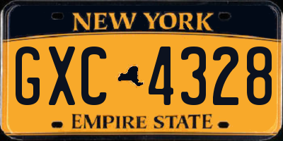NY license plate GXC4328
