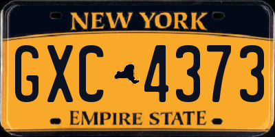 NY license plate GXC4373